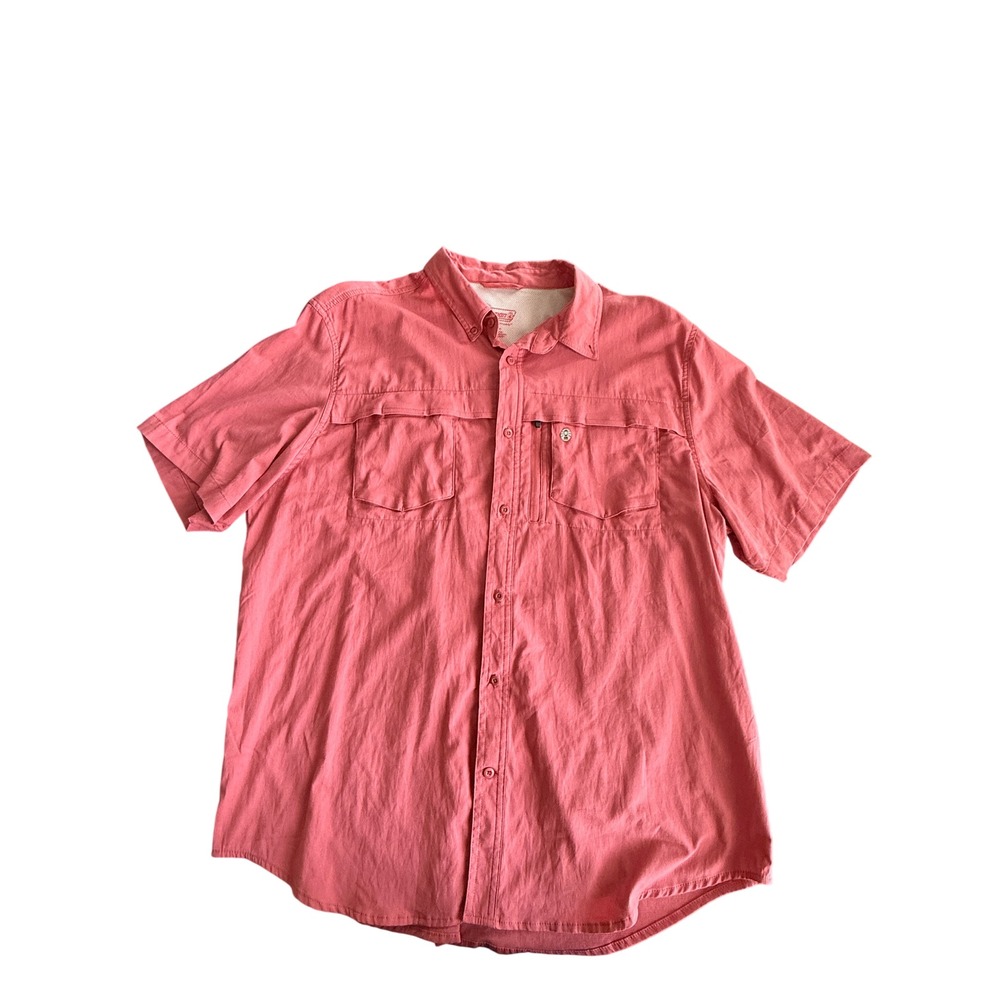 Coleman Men's Fishing Button Down Shirt Cotton Blend Salmon XXL